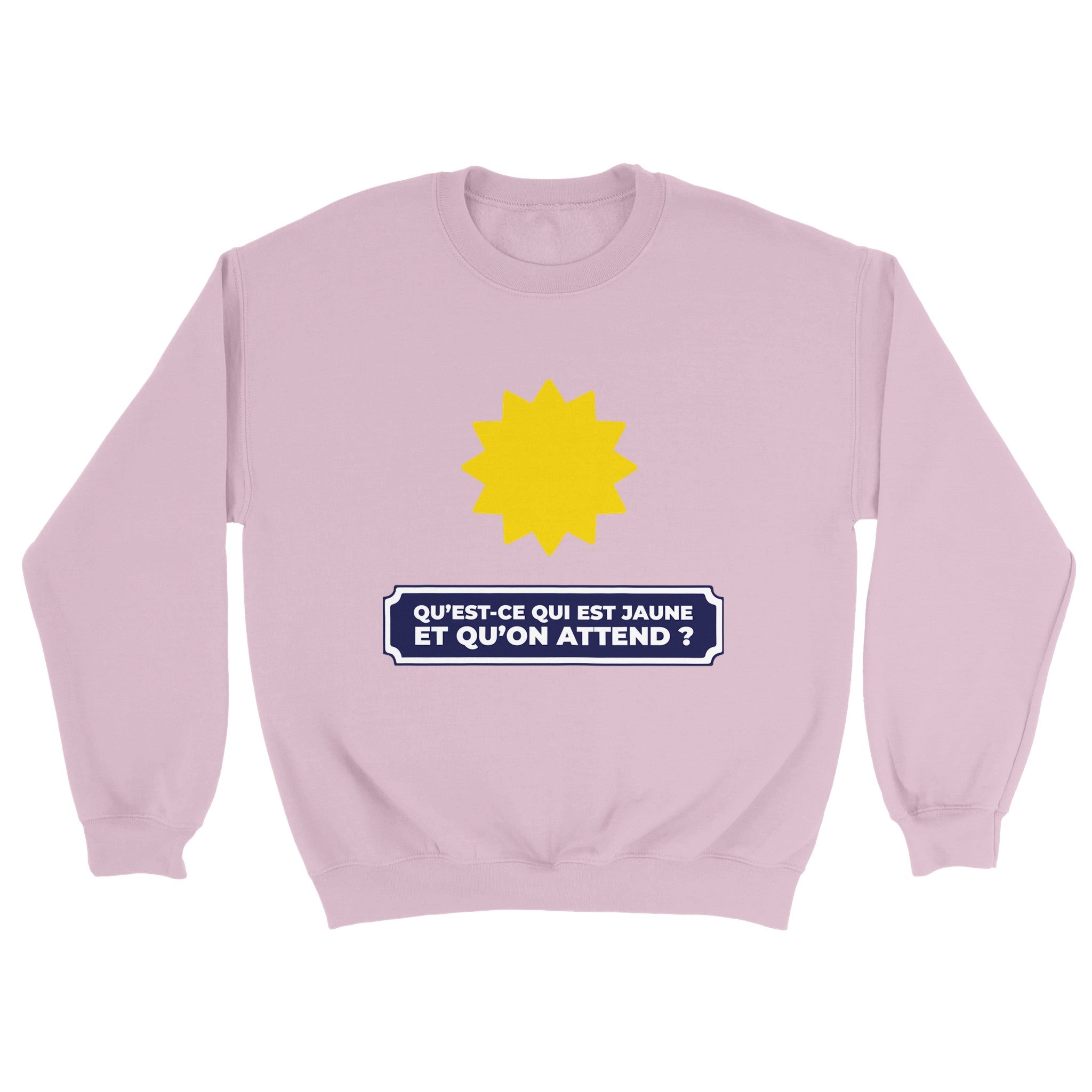 Sweat pastis "Qu'est ce qui est jaune et qu'on attend ?" | Mixte