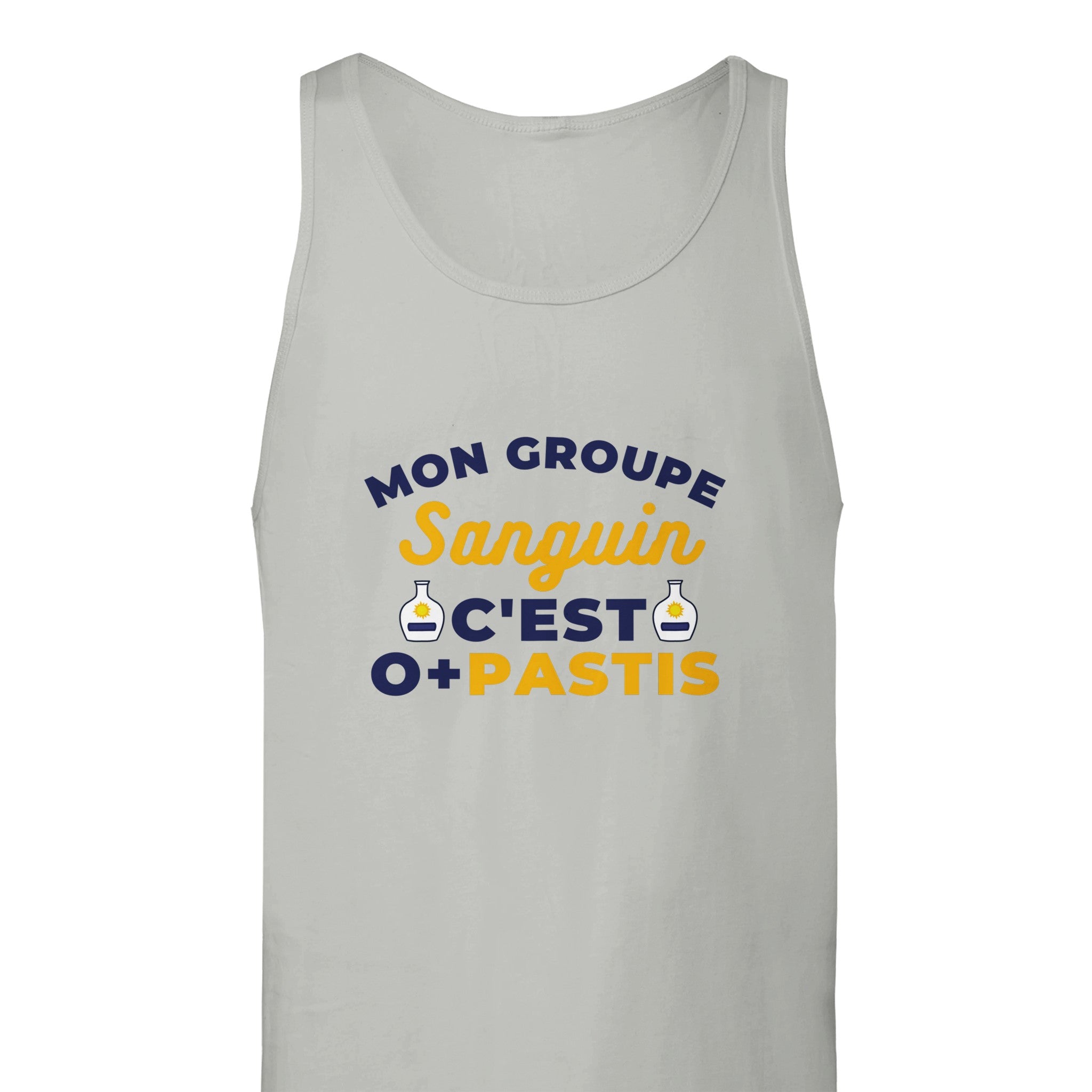Débardeur Pastis "Mon groupe sanguin c'est O+Pastis" | Mixte French Humour