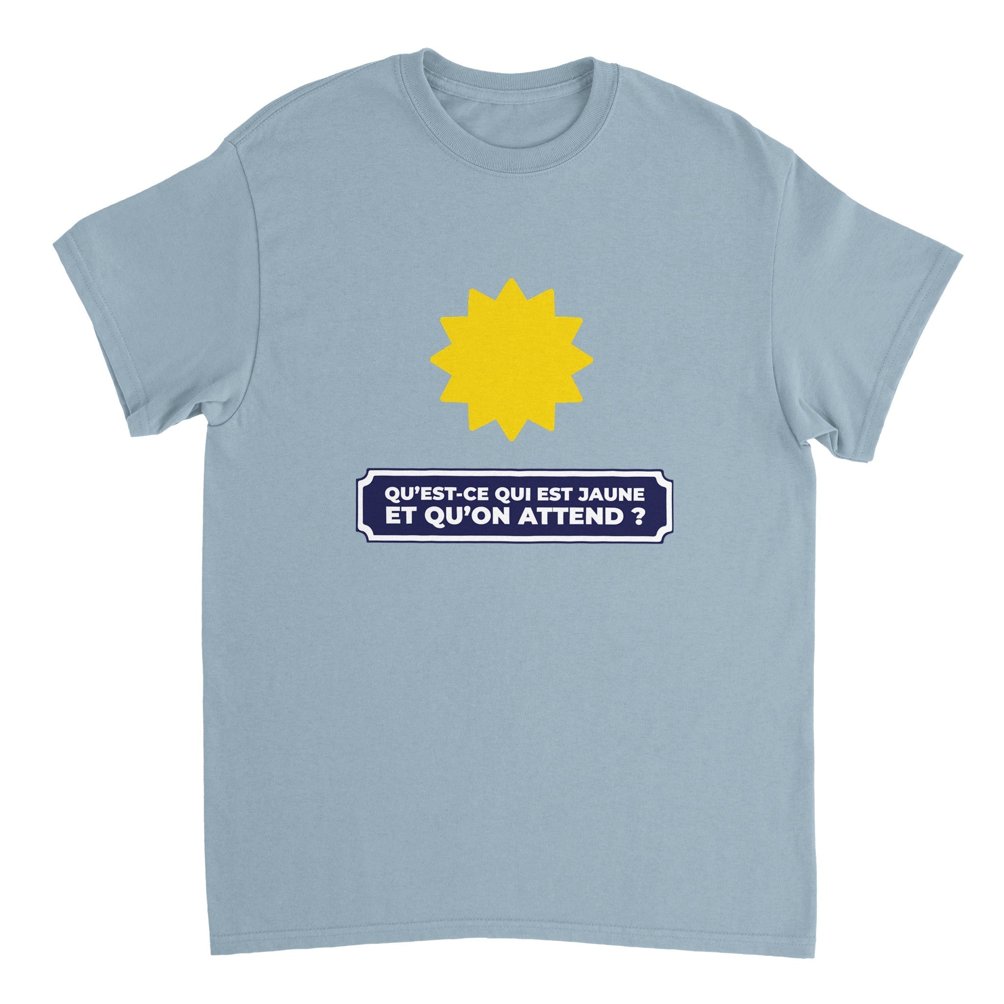 T-shirt Pastis "Qu'est ce qui est jaune et qu'on attend ?" | Mixte.