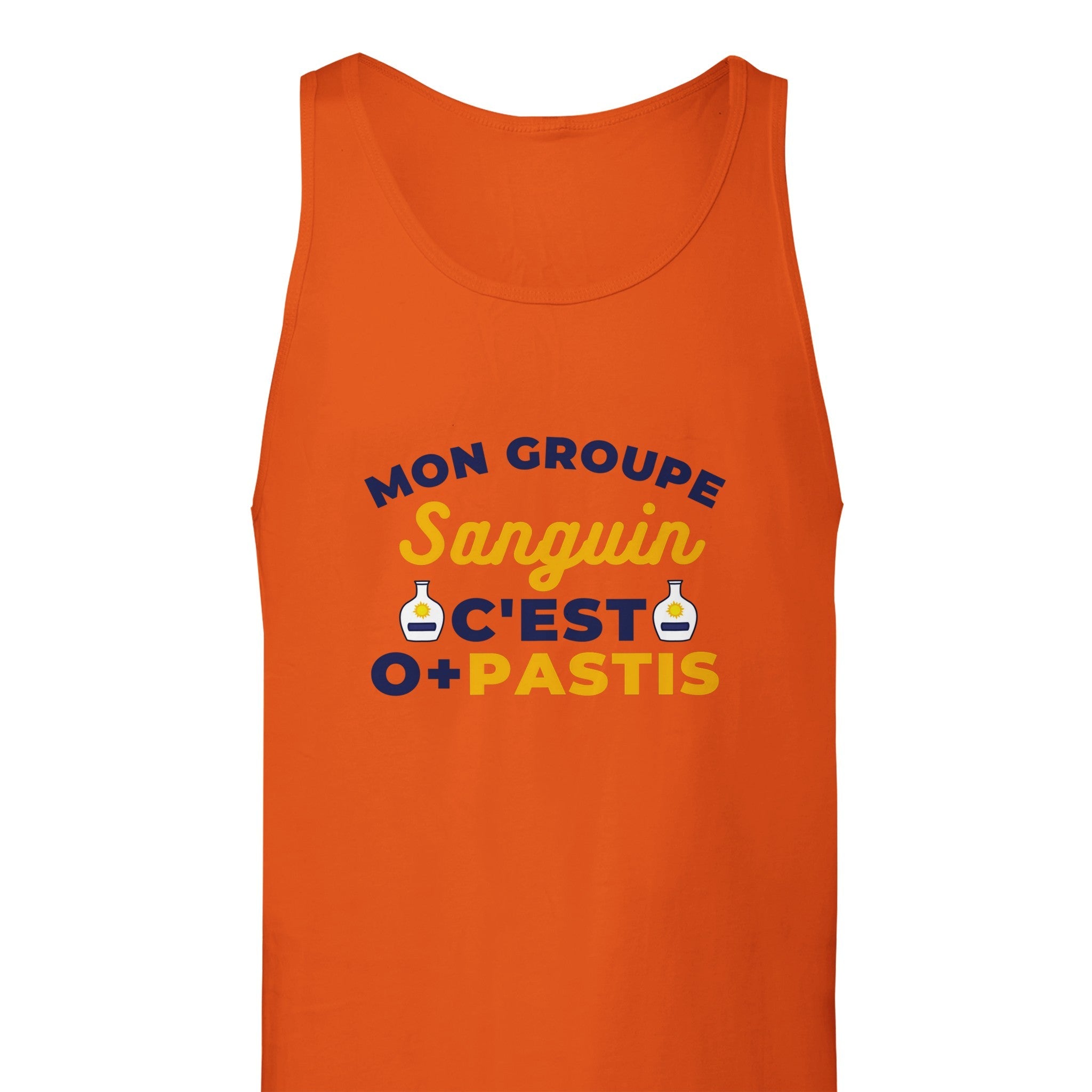Débardeur Pastis "Mon groupe sanguin c'est O+Pastis" | Mixte.