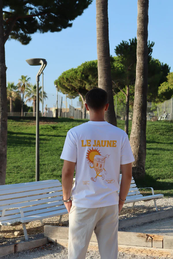 T-shirt "Le jaune" Regular blanc | Vive La bouteille