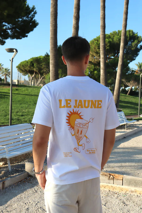 T-shirt "Le jaune" Regular blanc | Vive La bouteille