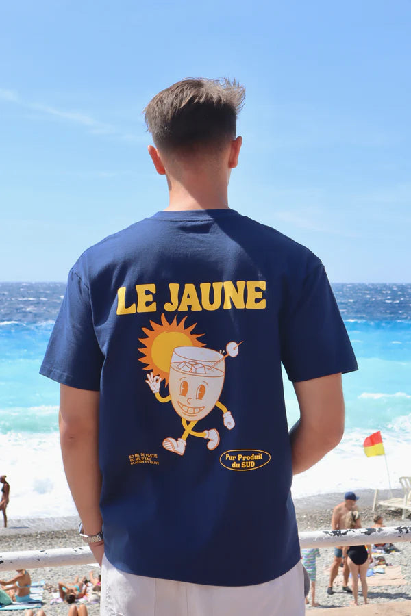 T-shirt " Le jaune " Regular Bleu marine | Vive La Bouteille