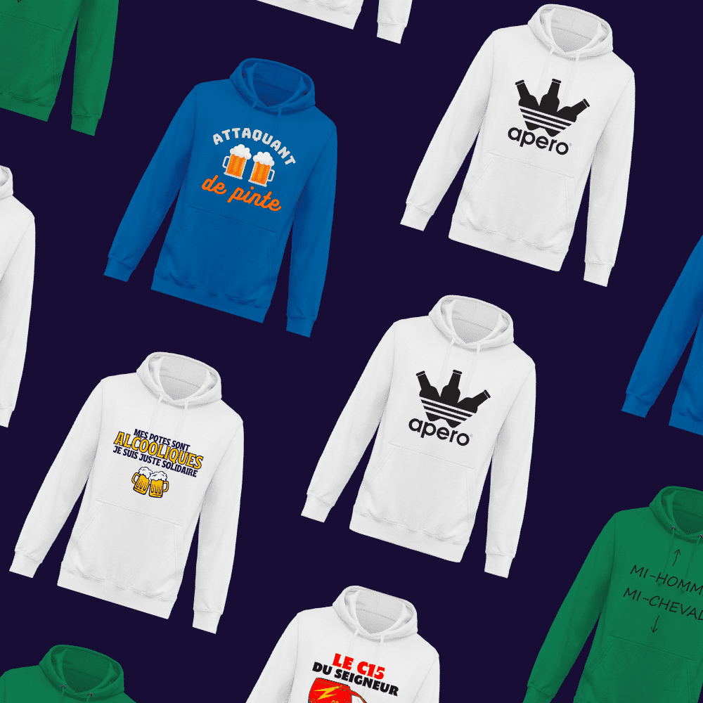 Sweat à capuche mème face déssiné amusant dis-moi pas qu'c'est pas vrai !