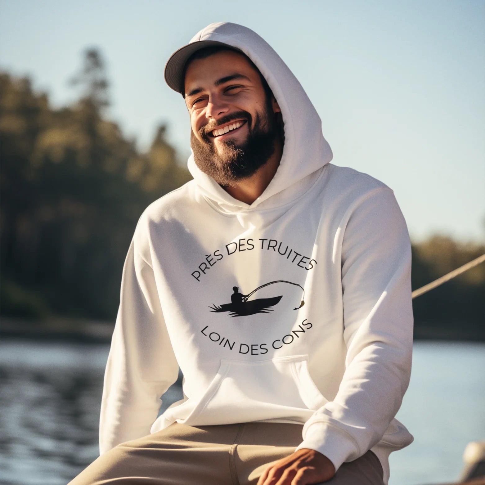Sweat à capuche Pêche