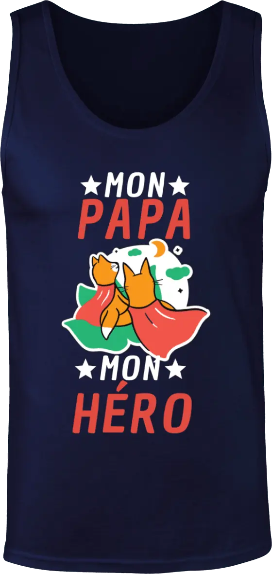 Débardeur papa "Mon papa mon héro" | Mixte - French Humour