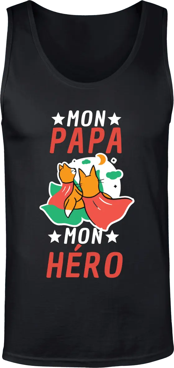 Débardeur papa "Mon papa mon héro" | Mixte - French Humour