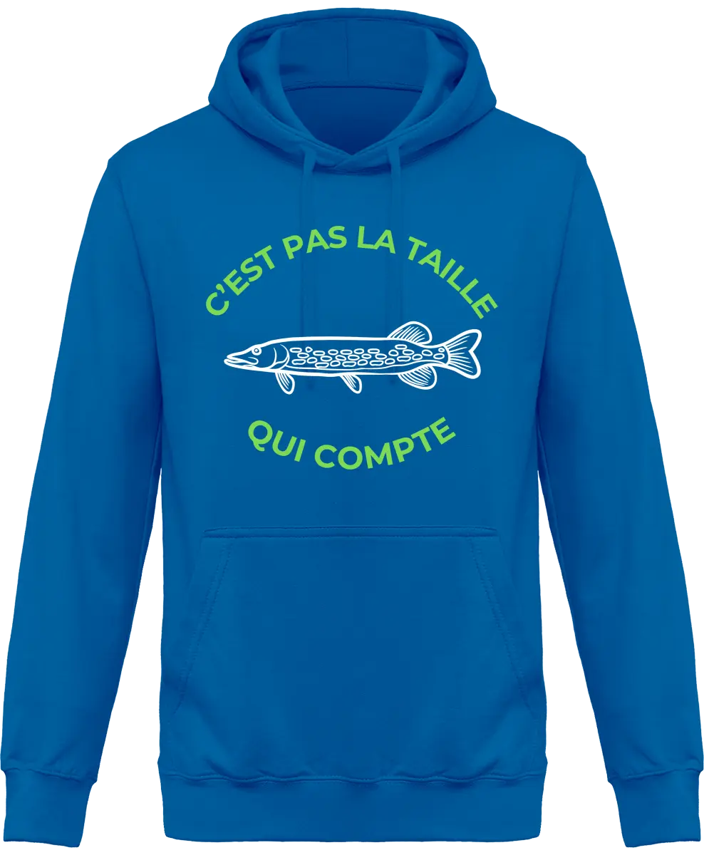 Sweat à capuche pêcheur "C'est pas la taille qui compte" | Mixte - French Humour