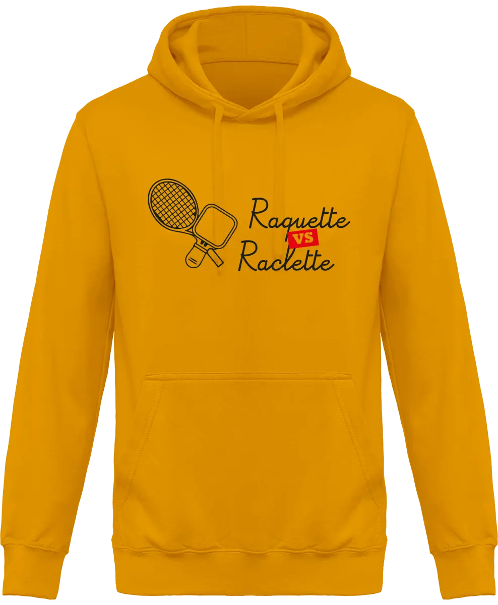 Sweat à capuche Tennis "Raquette Vs Raclette" | Mixte - French Humour