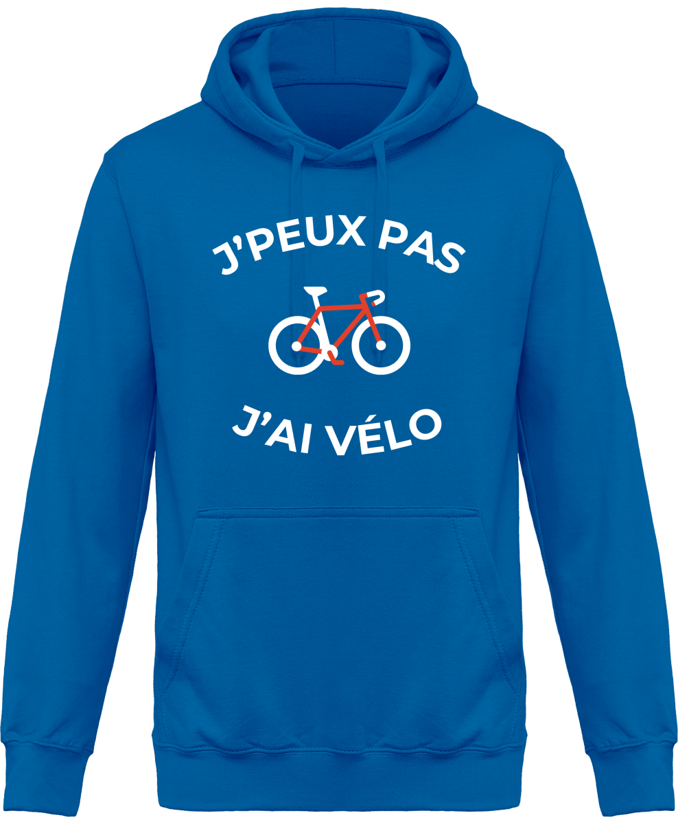 Sweat à capuche Vélo "J'peux pas j'ai vélo" | Mixte - French Humour