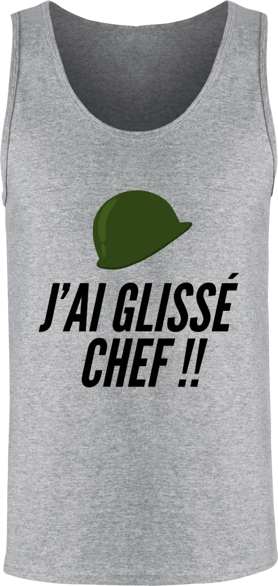 Débardeur Militaire "J'ai glissé chef" | Mixte - French Humour