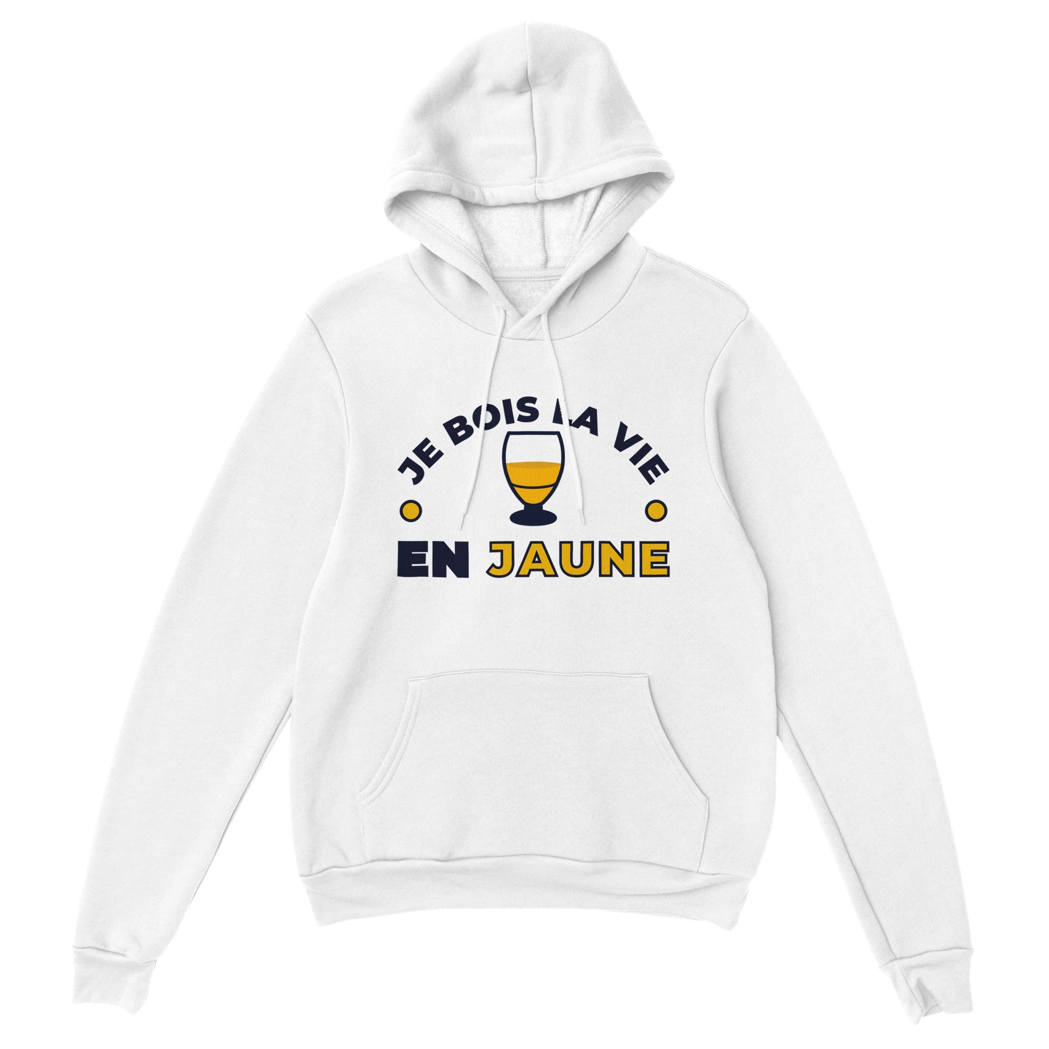 Sweat à capuche pastis "Je bois la vie en jaune" | Mixte