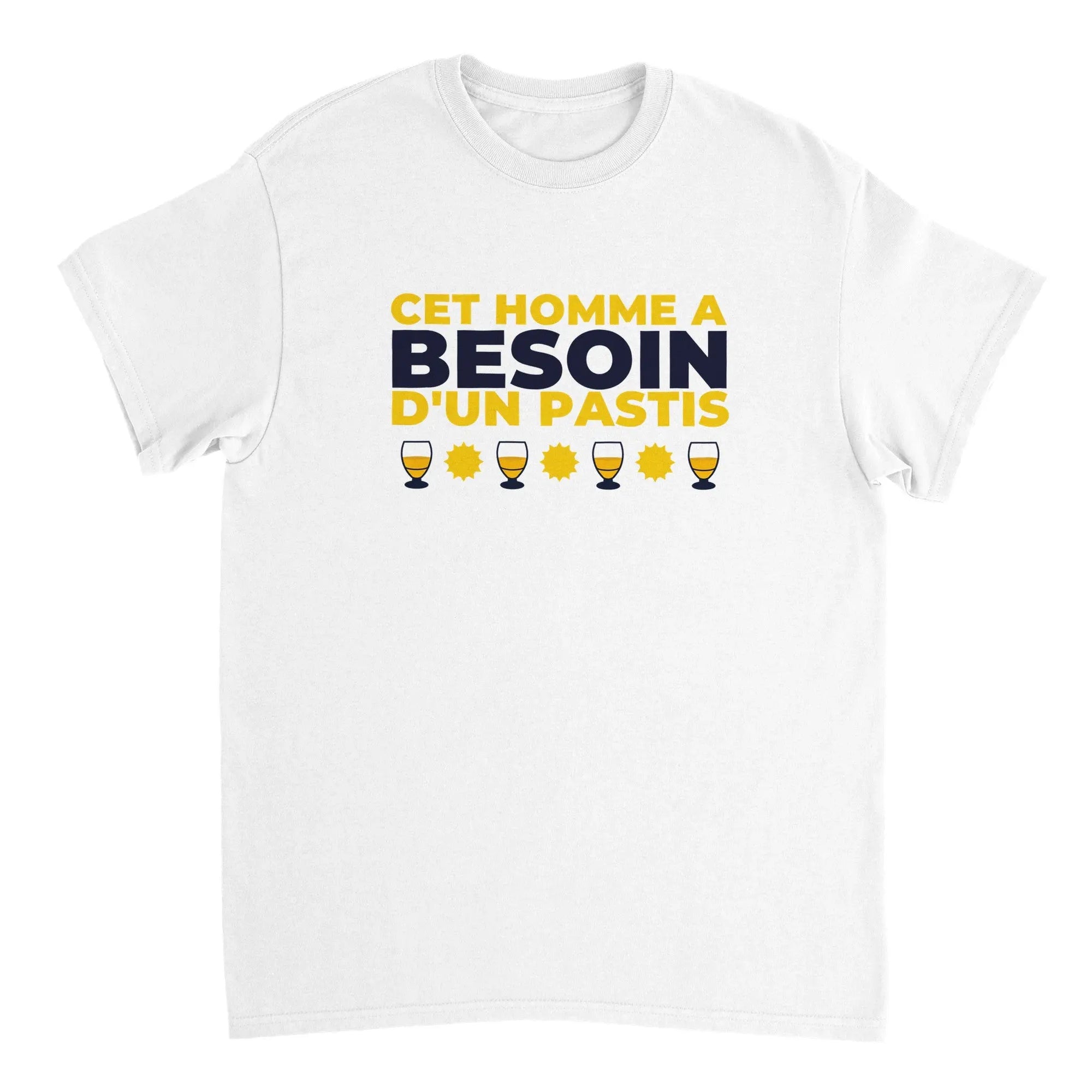 T-shirt Pastis "Cet homme a besoin d'un pastis" | Mixte.
