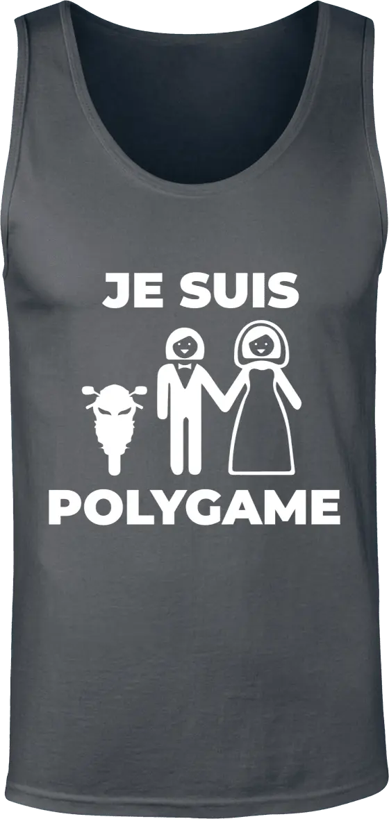 Débardeur Motard "Je suis polygame" | Mixte - French Humour