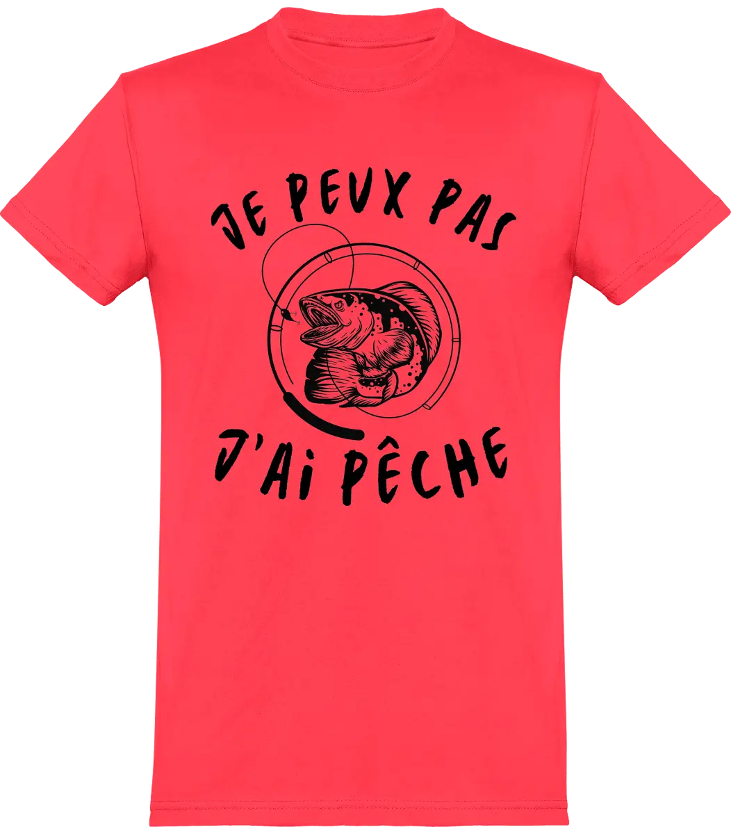 T-shirt pêcheur "je peux pas j'ai pêche" | Mixte - French Humour