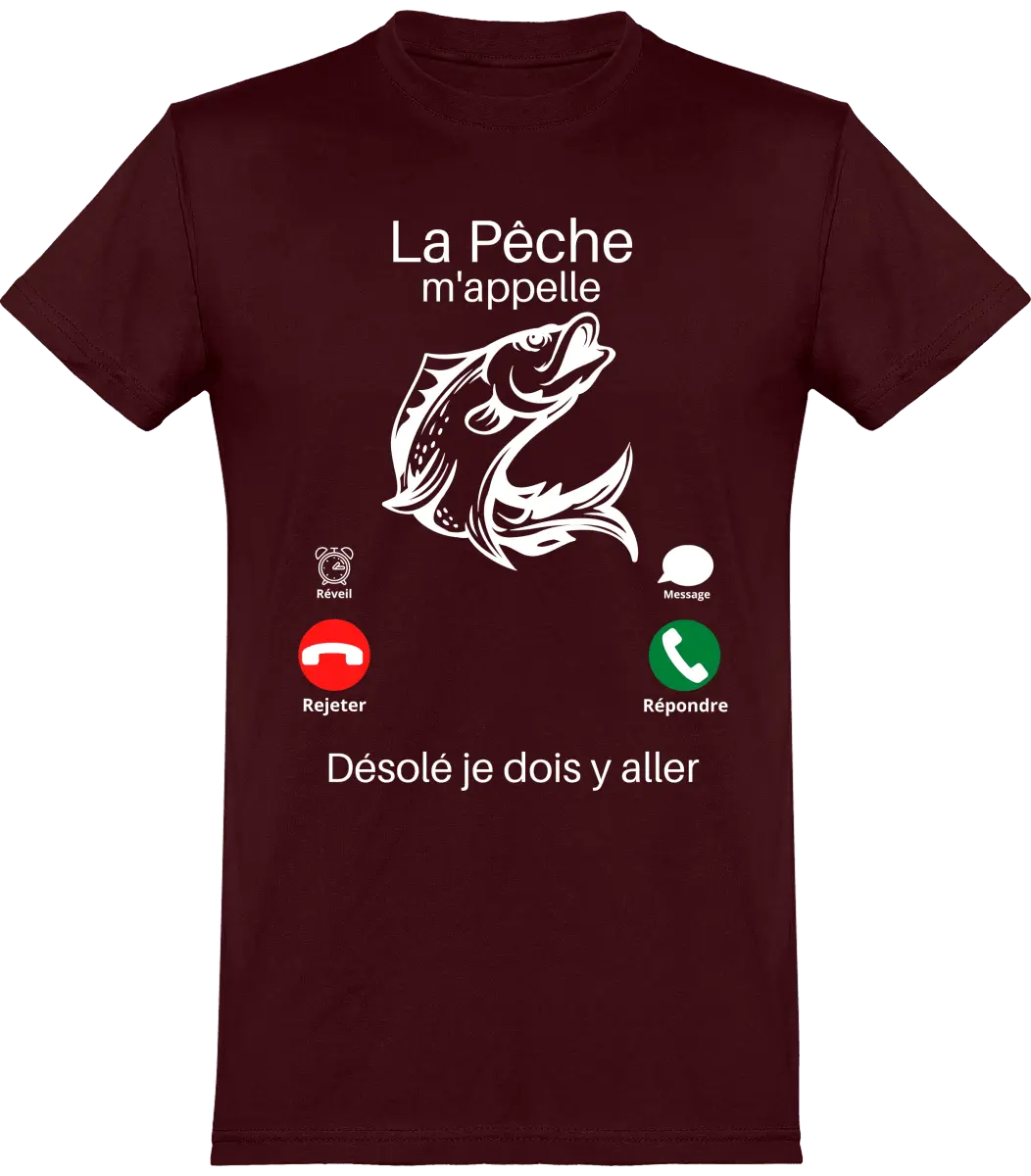T-shirt pêcheur "la pêche m'appelle" | Mixte - French Humour